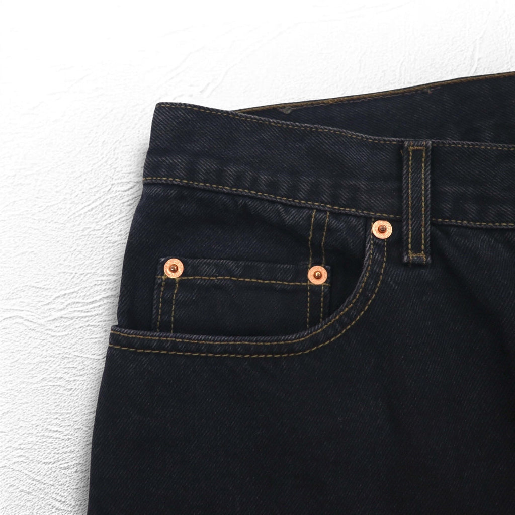 Levi's Made in Italy anni '90 Orange Tab 412 modello Euro Jeans taglia L neri bottone patta toppa in pelle