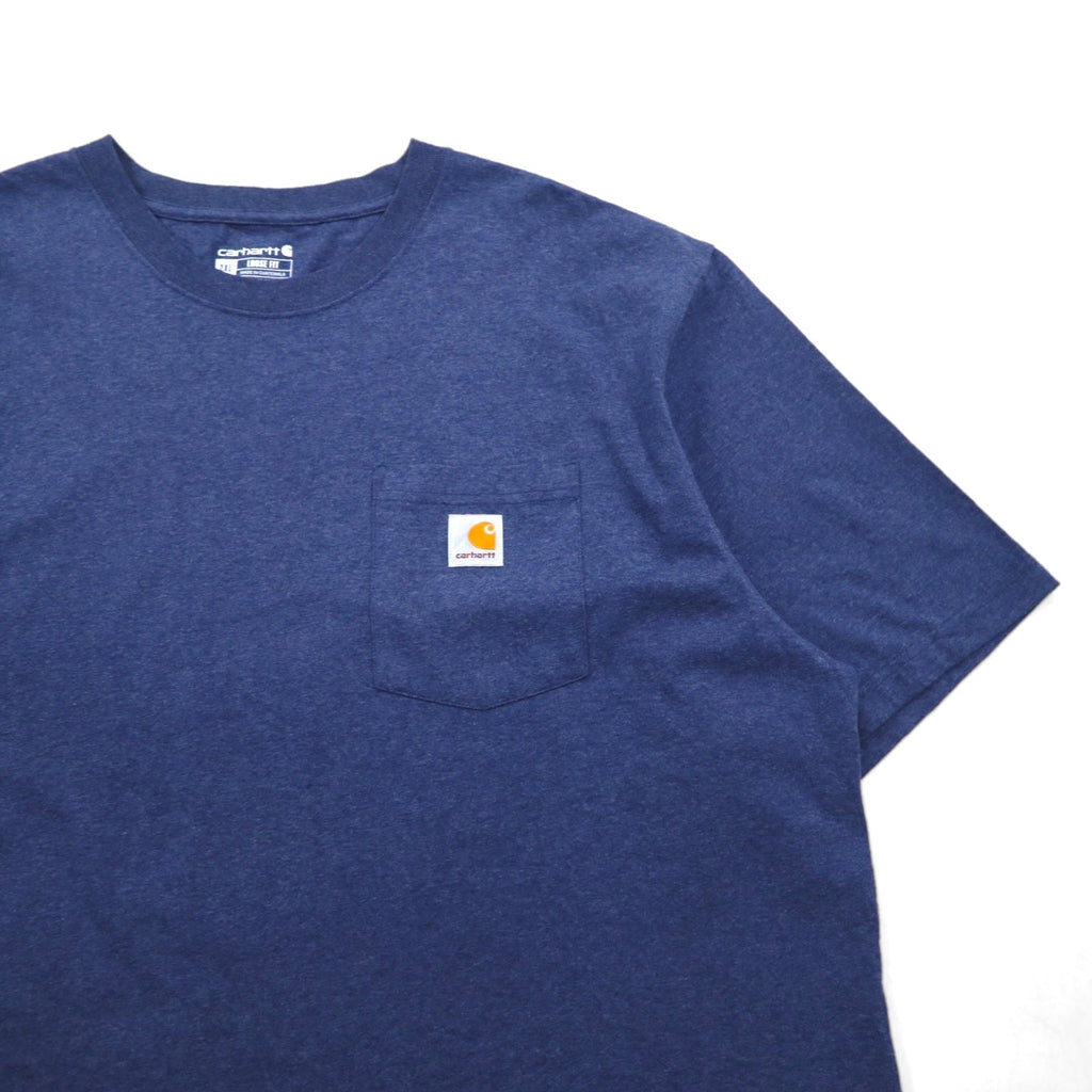 carhartt ルーズフィット ポケット Tシャツ 2XL LOOSE FIT ネイビー コットン