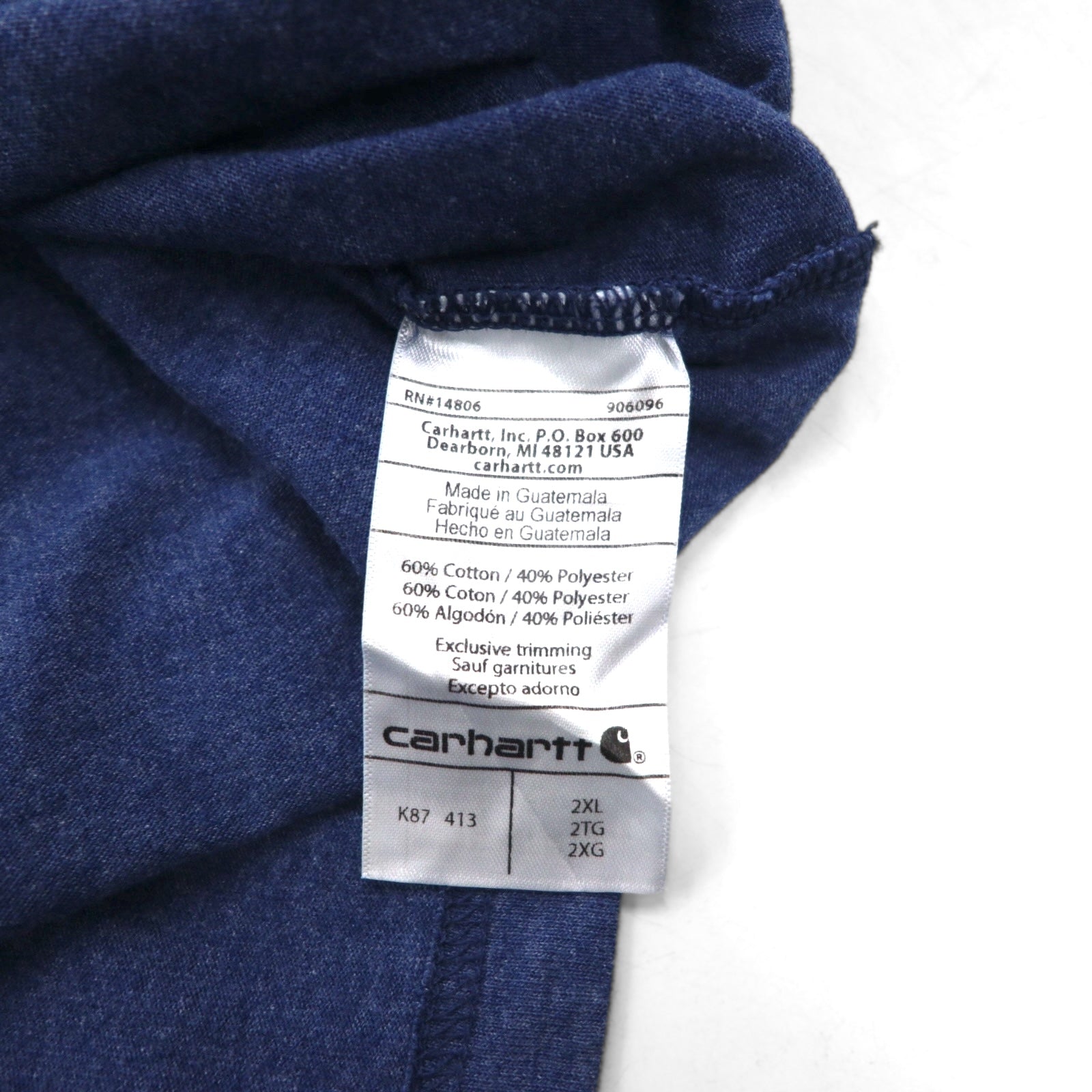 Carhartt T-shirt tasca vestibilità ampia 2XL LOOSE FIT navy cotone