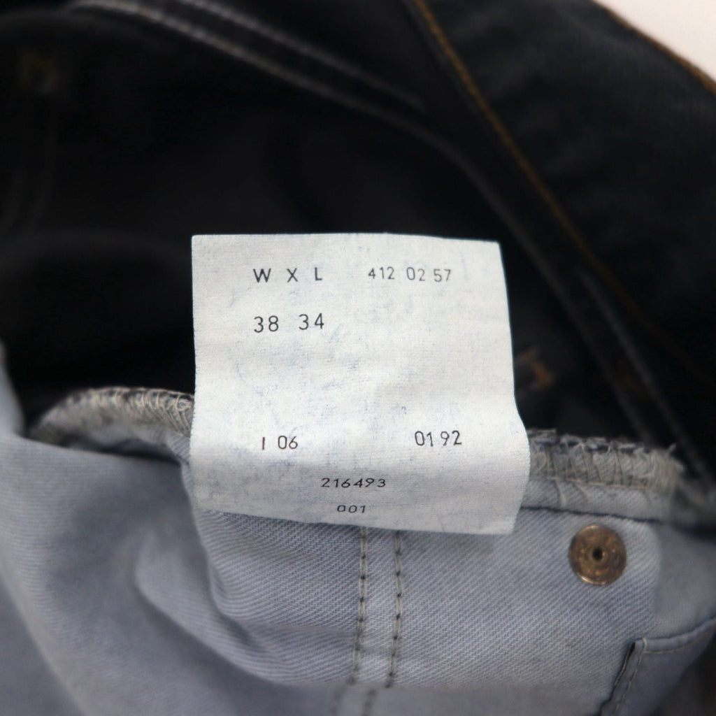 Levi's Made in Italy anni '90 Orange Tab 412 modello Euro Jeans taglia L neri bottone patta toppa in pelle