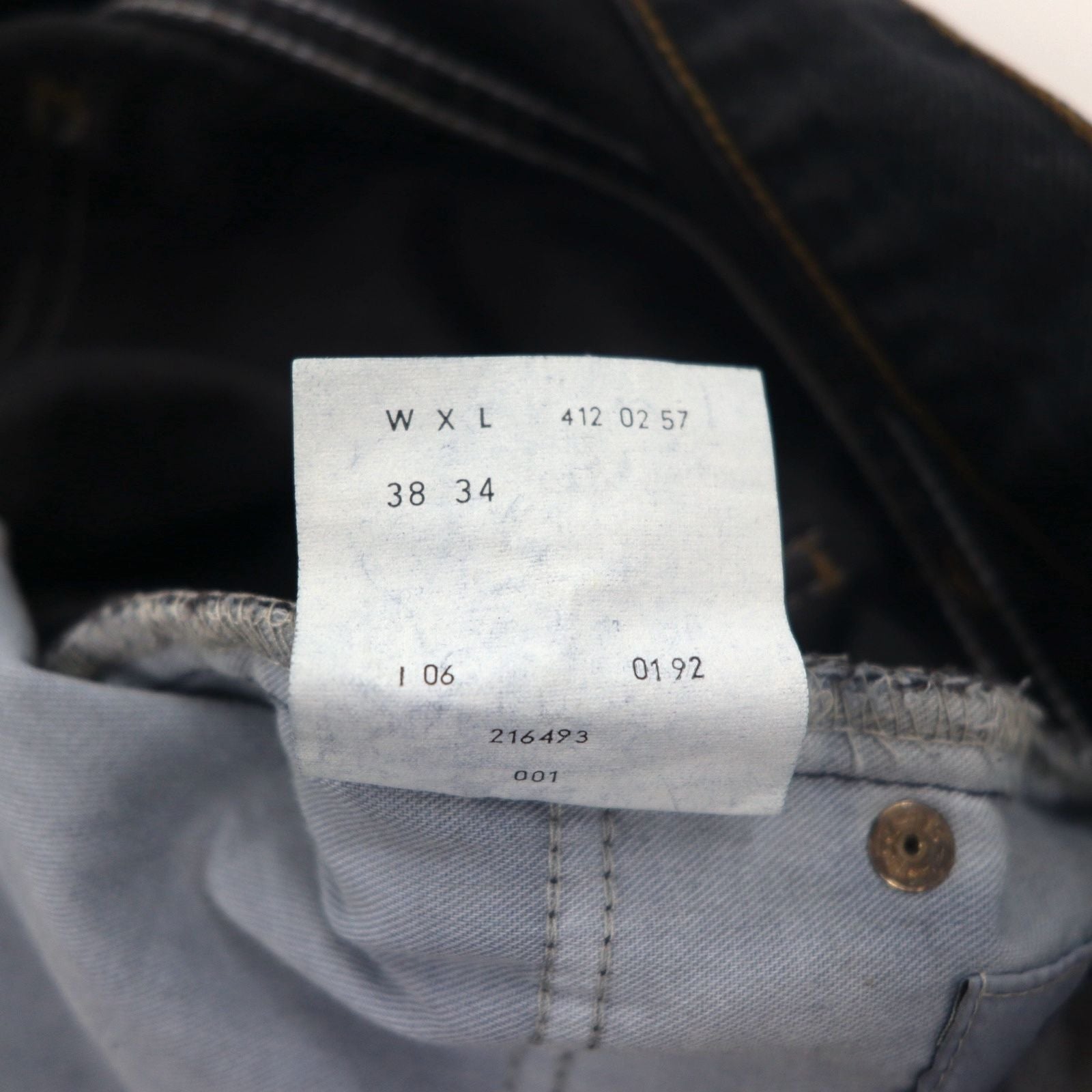 Levi's Made in Italy anni '90 Orange Tab 412 modello Euro Jeans taglia L neri bottone patta toppa in pelle