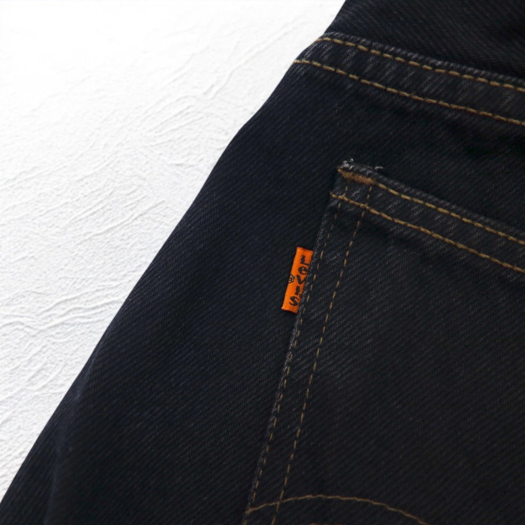 Levi's Made in Italy anni '90 Orange Tab 412 modello Euro Jeans taglia L neri bottone patta toppa in pelle
