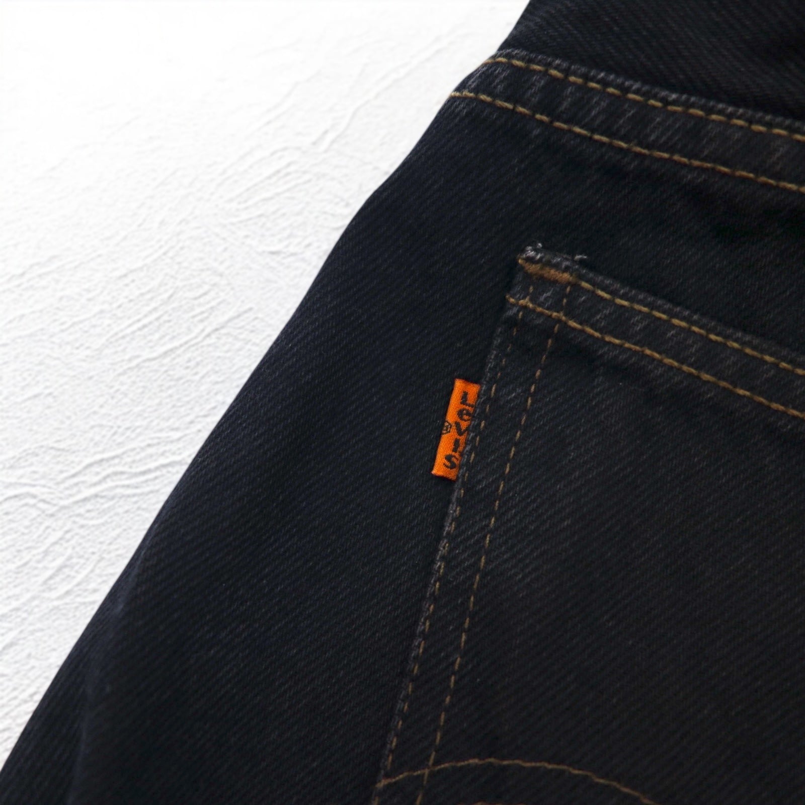 Levi's Made in Italy anni '90 Orange Tab 412 modello Euro Jeans taglia L neri bottone patta toppa in pelle
