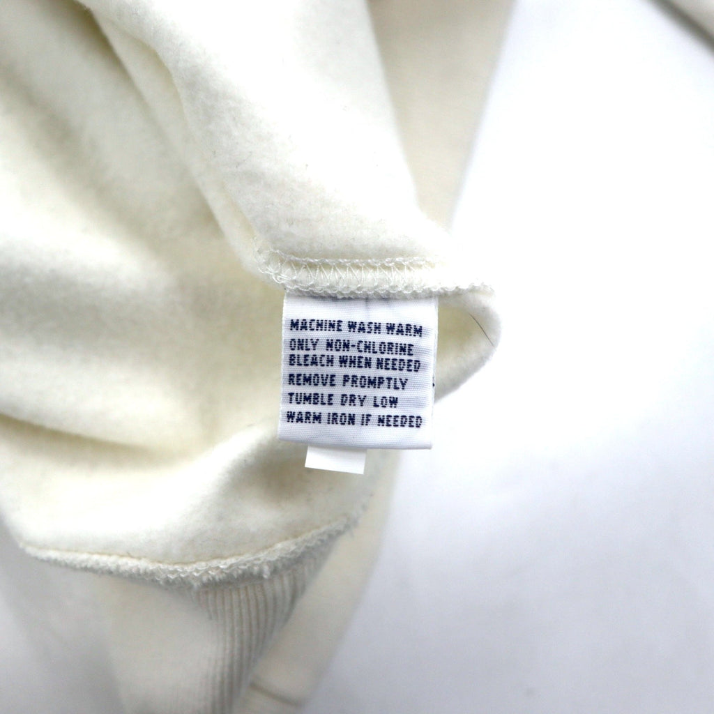 Polo by Ralph Lauren anni '90 Felpa girocollo con scialle L bianca in cotone Felpata Logo PRL CLUB ricamato
