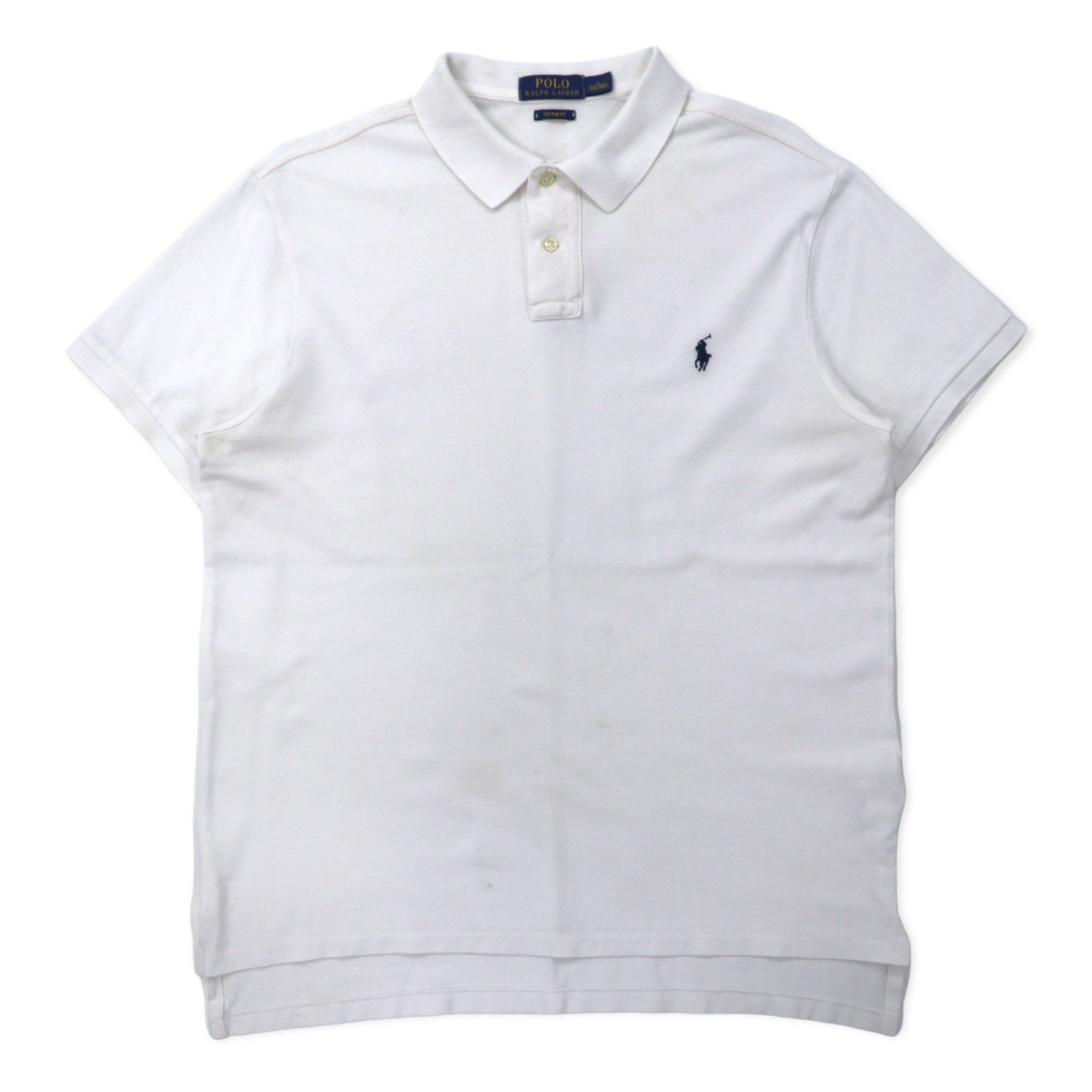 POLO RALPH LAUREN Polo L Bianco Cotone Piquet CUSTOM FIT Ricamo Small Pony