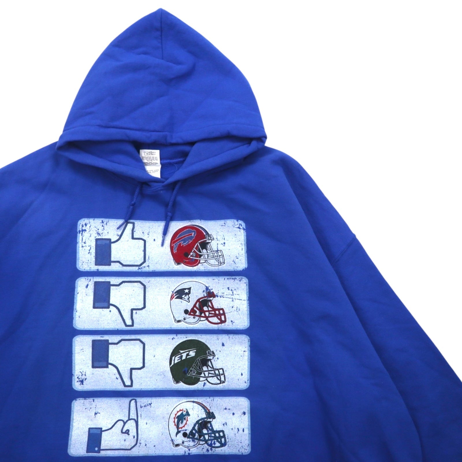Felpa con cappuccio NFL, pullover, 5XL, blu, interno felpato, Buffalo Bills, taglia grande, GILDAN, tasca frontale