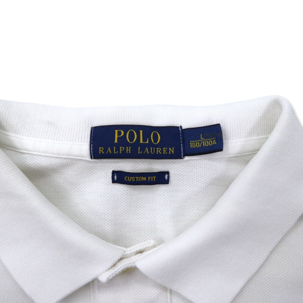 POLO RALPH LAUREN Polo L Bianco Cotone Piquet CUSTOM FIT Ricamo Small Pony