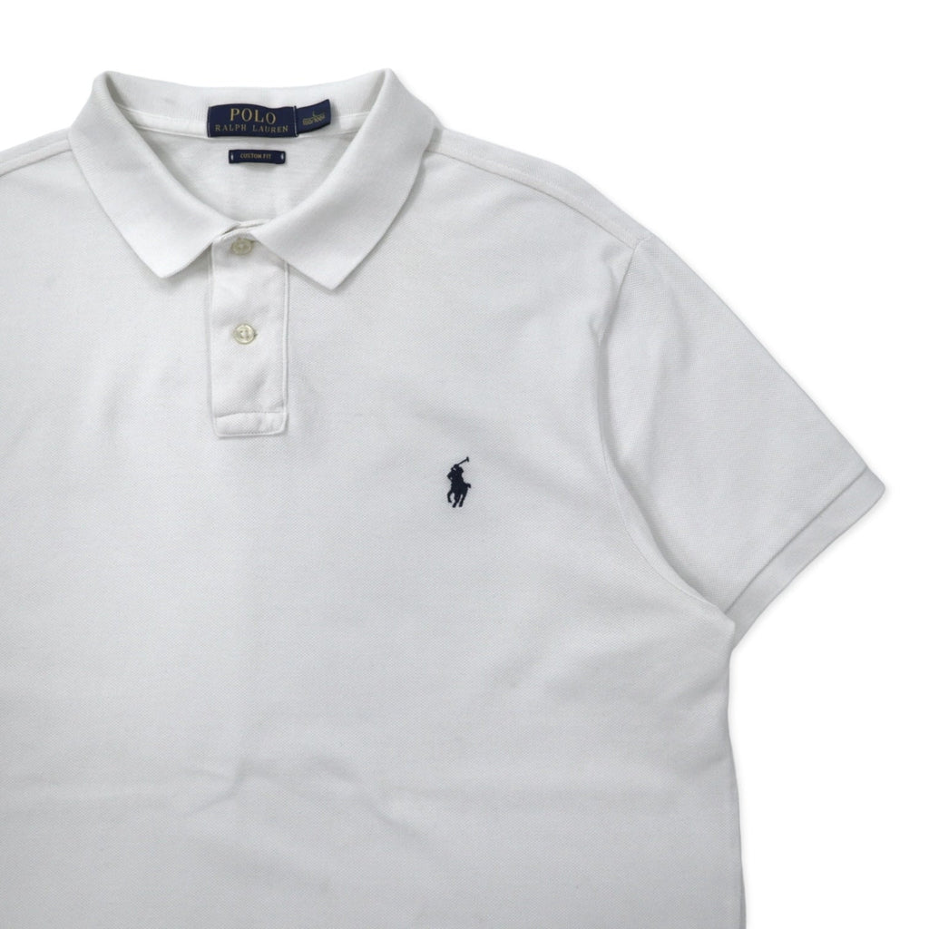 POLO RALPH LAUREN Polo L Bianco Cotone Piquet CUSTOM FIT Ricamo Small Pony