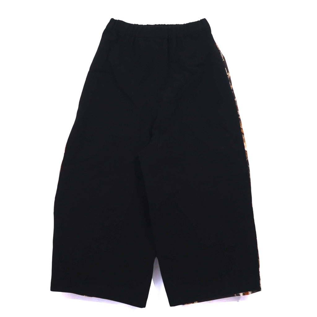 JUNYA WATANABE COMME des GARCONS Pantaloni ampi easy fit con inserti XS Nero Ryon Lana Fantasia floreale JD-P011 Made in Japan