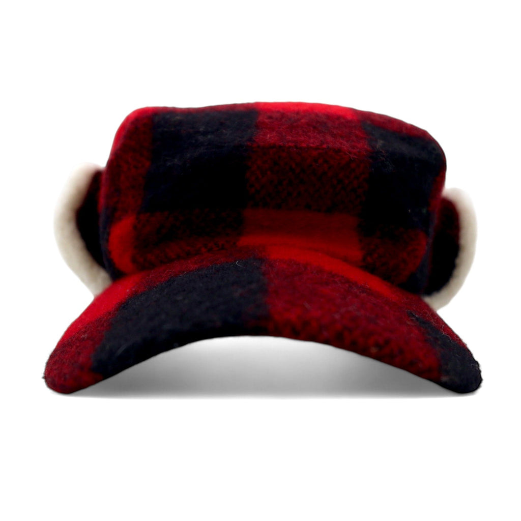 Paraorecchie BEAVER CANOE made in Canada, berretto da lavoro, L, rosso, nero, motivo a quadri di bufalo, lana