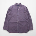 Ralph Lauren ボタンダウン シャツ XL ネイビー チェック SLIM FIT スモールポニー刺繡