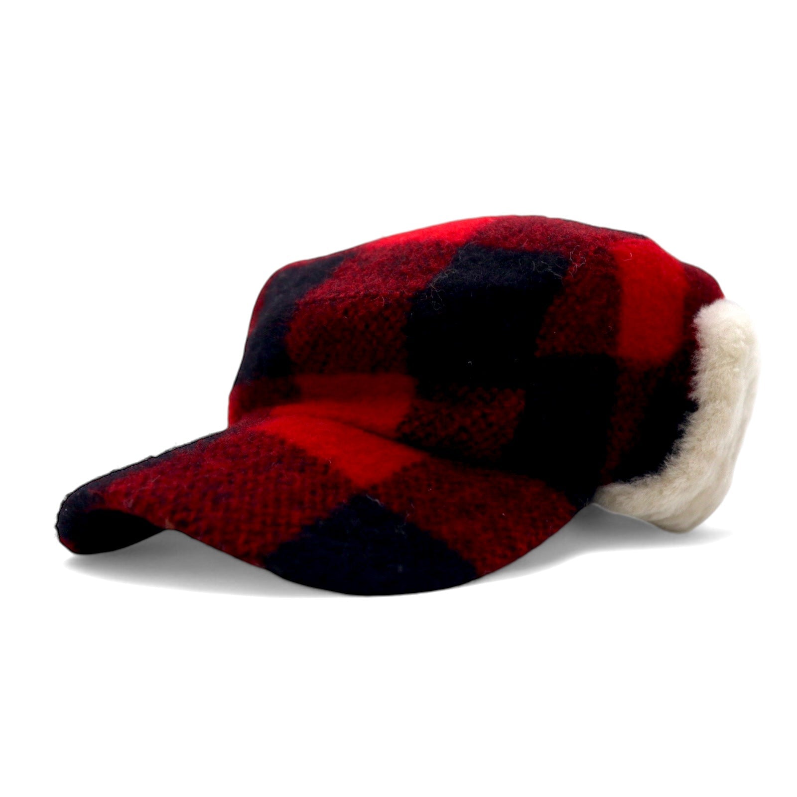 Paraorecchie BEAVER CANOE made in Canada, berretto da lavoro, L, rosso, nero, motivo a quadri di bufalo, lana