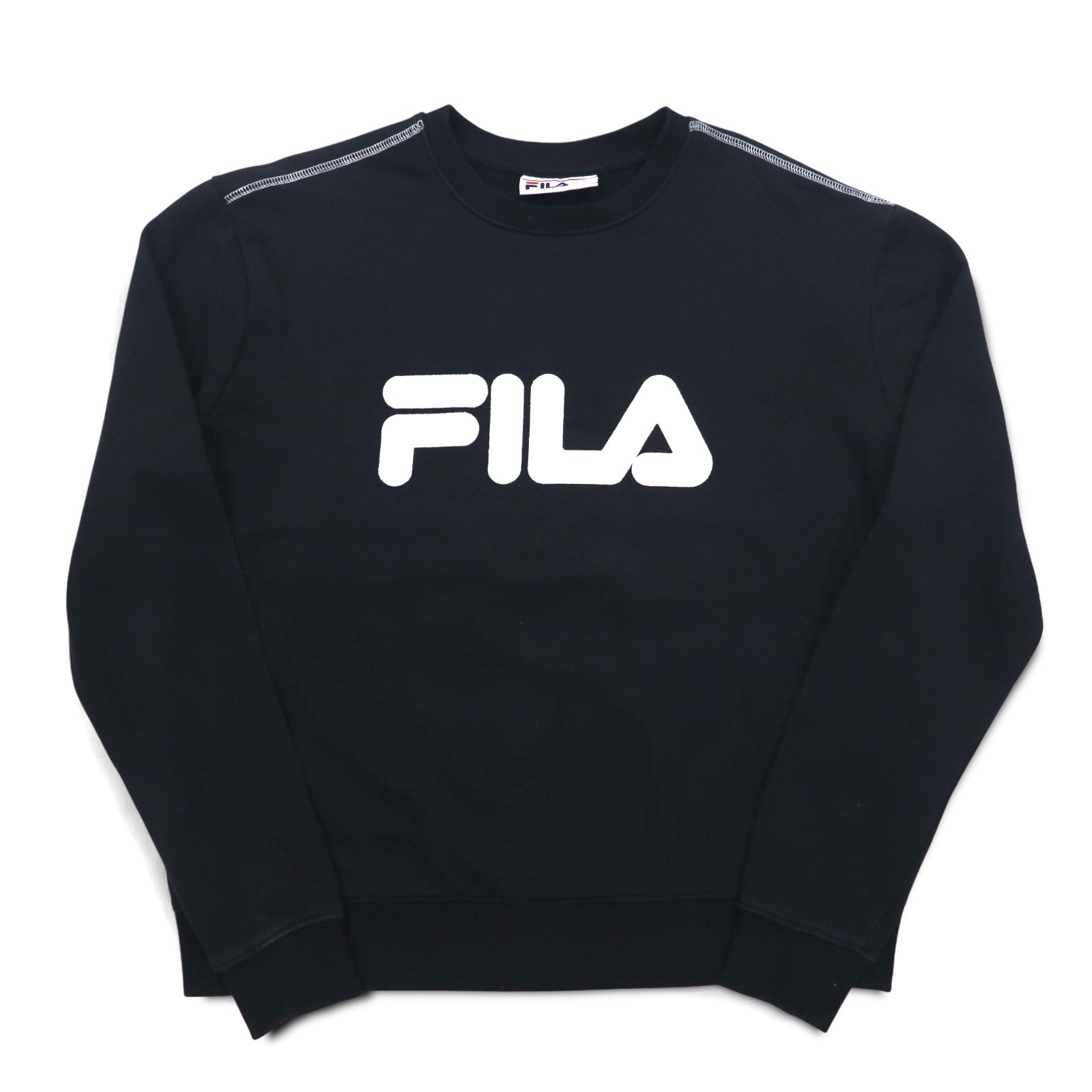 FILA Felpa girocollo XL Nera Cotone Stampa logo classica