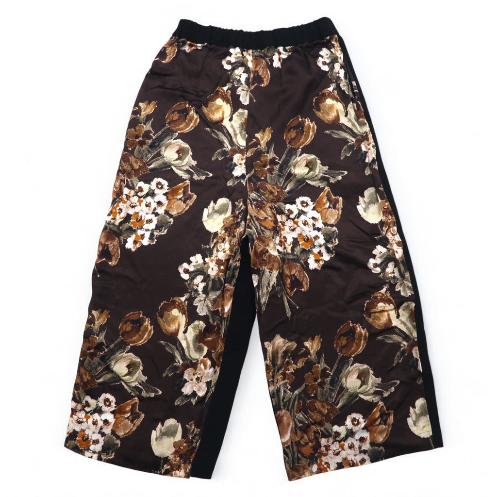 JUNYA WATANABE COMME des GARCONS Pantaloni ampi easy fit con inserti XS Nero Ryon Lana Fantasia floreale JD-P011 Made in Japan