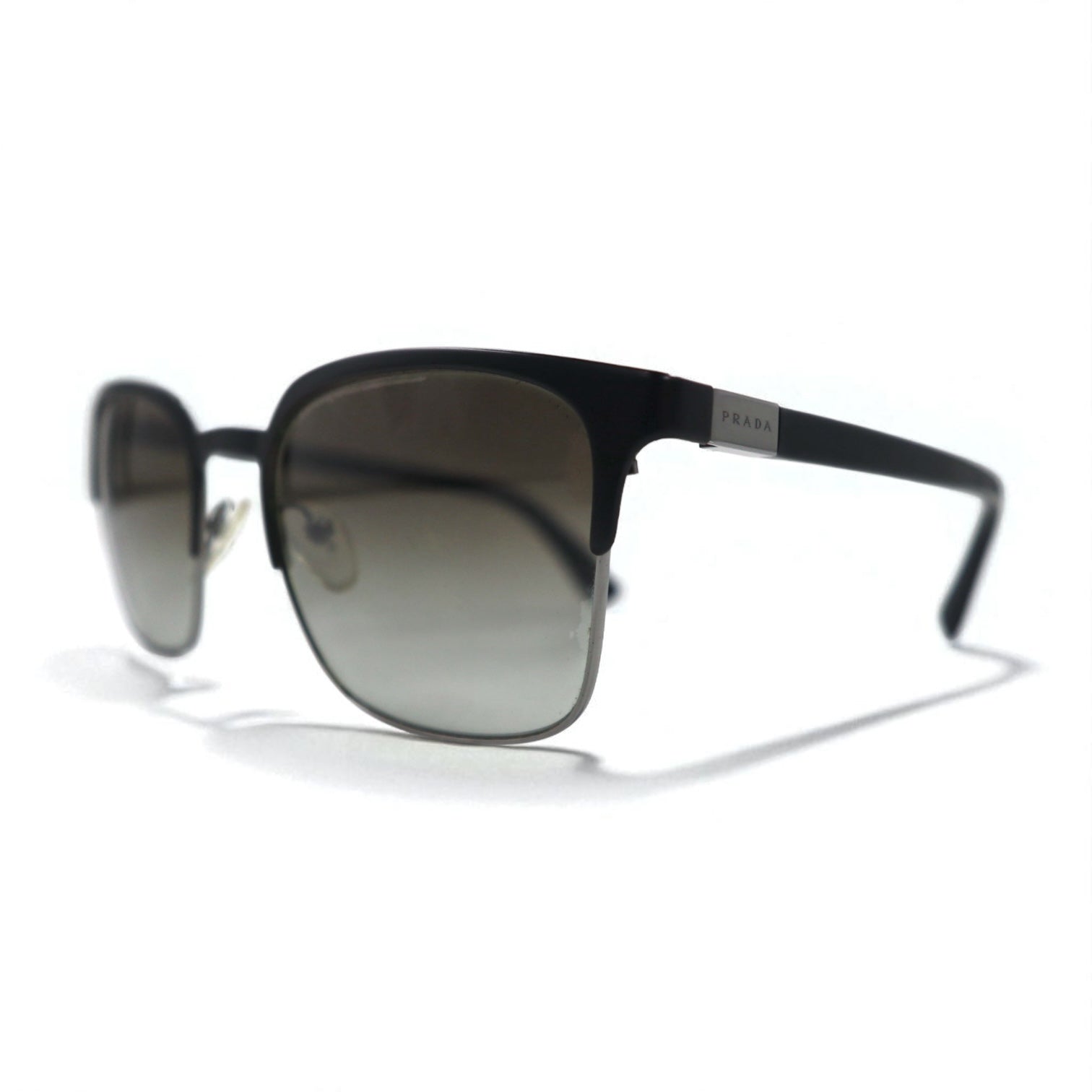 PRADA Occhiali da Sole Wellington Semirimless Nero Canna di Fucile SPR61S 55◻︎21 Made in Italy