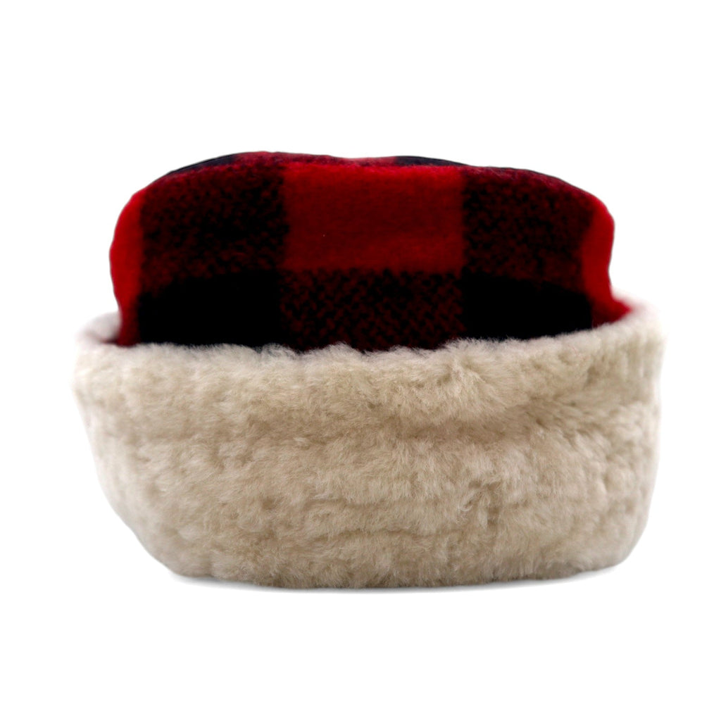 Paraorecchie BEAVER CANOE made in Canada, berretto da lavoro, L, rosso, nero, motivo a quadri di bufalo, lana
