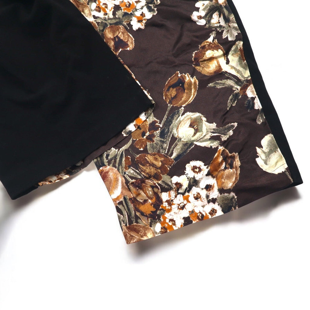 JUNYA WATANABE COMME des GARCONS Pantaloni ampi easy fit con inserti XS Nero Ryon Lana Fantasia floreale JD-P011 Made in Japan