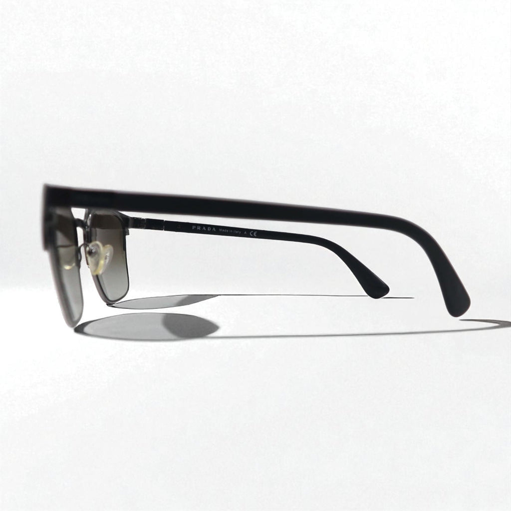 PRADA Occhiali da Sole Wellington Semirimless Nero Canna di Fucile SPR61S 55◻︎21 Made in Italy