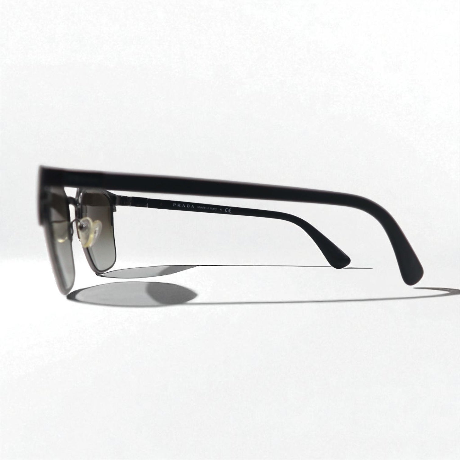 PRADA Occhiali da Sole Wellington Semirimless Nero Canna di Fucile SPR61S 55◻︎21 Made in Italy