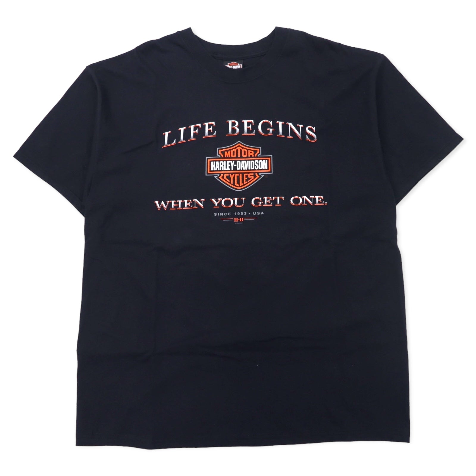 HARLEY DAVIDSON T-shirt con stampa logo, Made in USA, 2XL, nera, cotone, Arkansas, stampa fronte/retro, Hanes BEEFY-T, taglia grande
