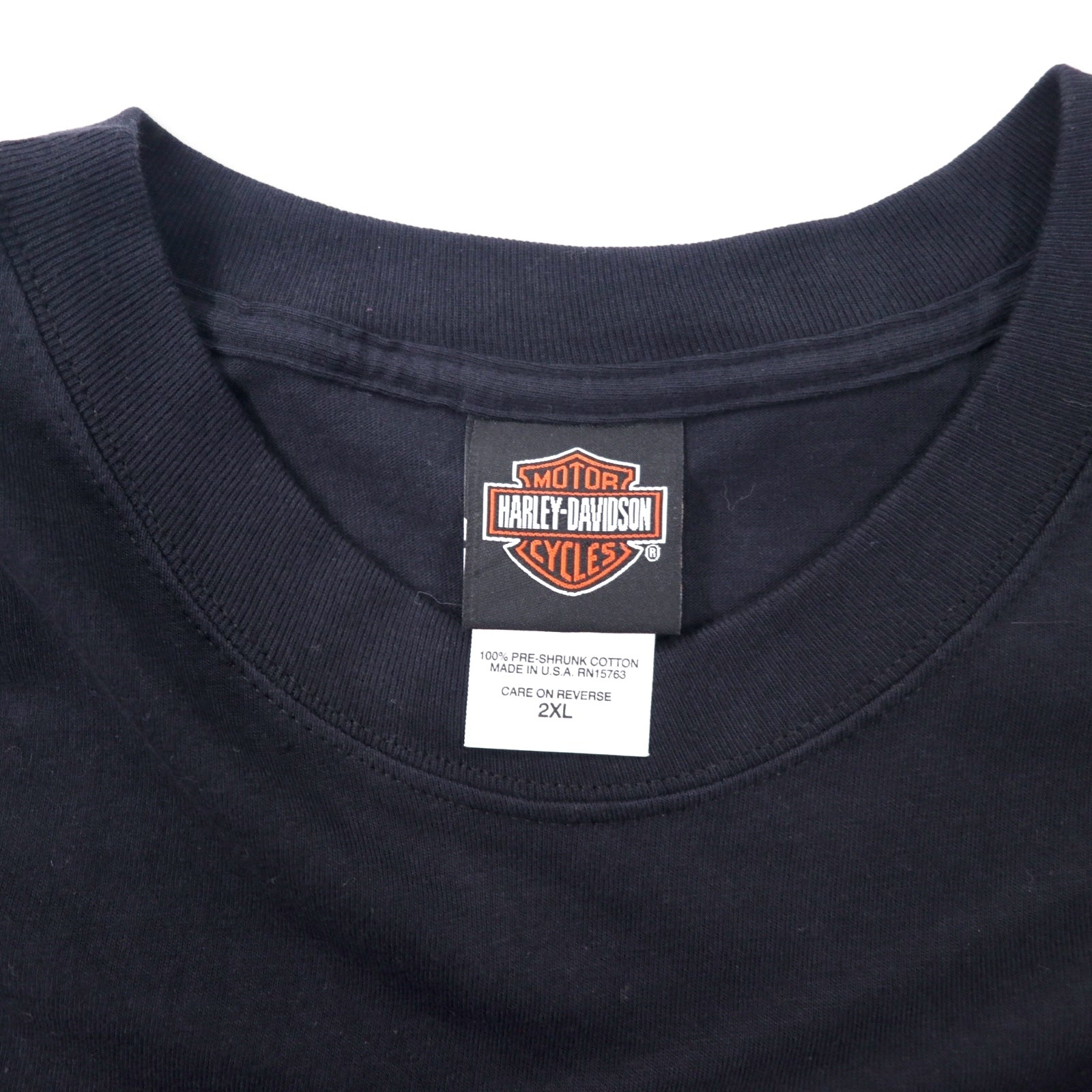 HARLEY DAVIDSON T-shirt con stampa logo, Made in USA, 2XL, nera, cotone, Arkansas, stampa fronte/retro, Hanes BEEFY-T, taglia grande
