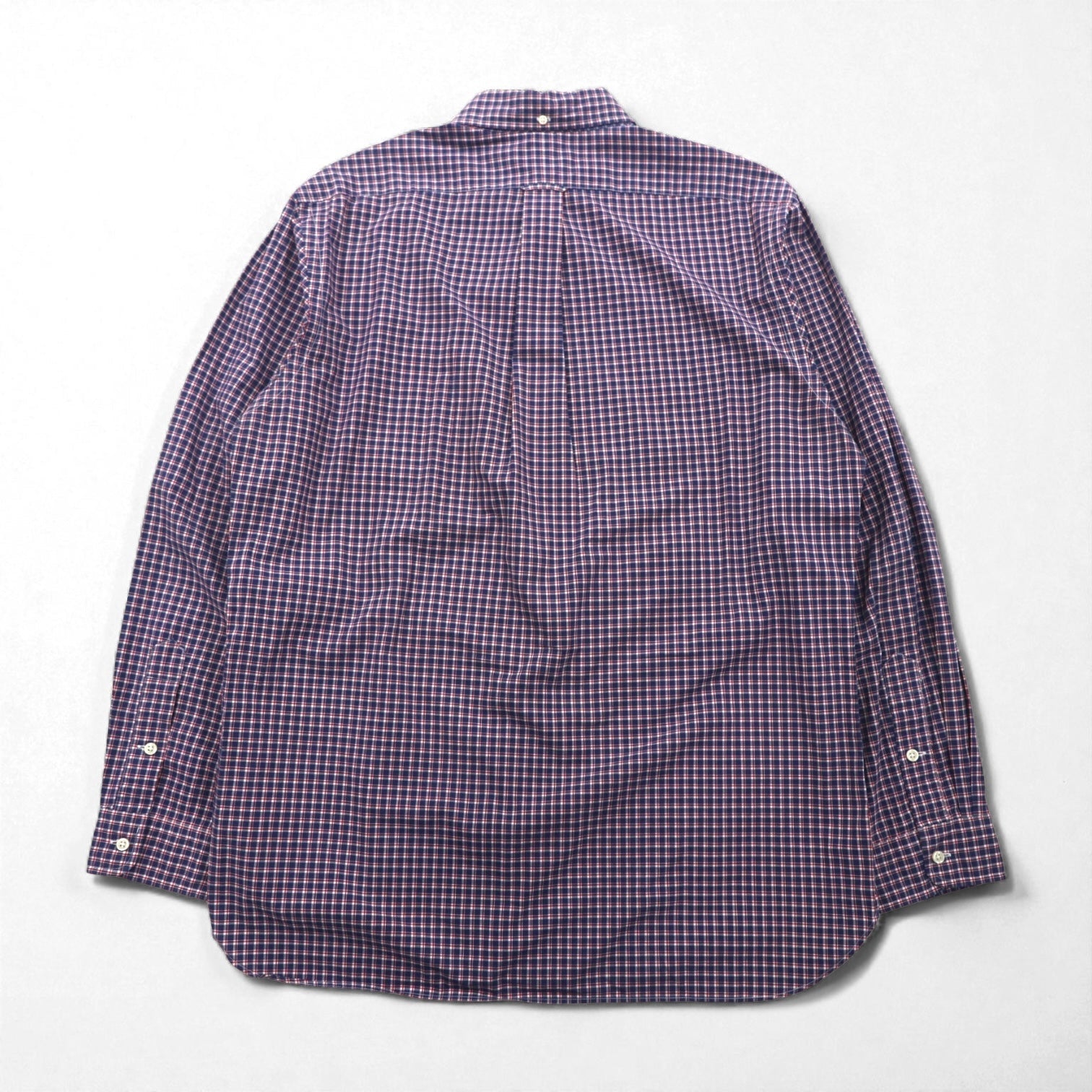 Ralph Lauren ボタンダウン シャツ XL ネイビー チェック SLIM FIT スモールポニー刺繡