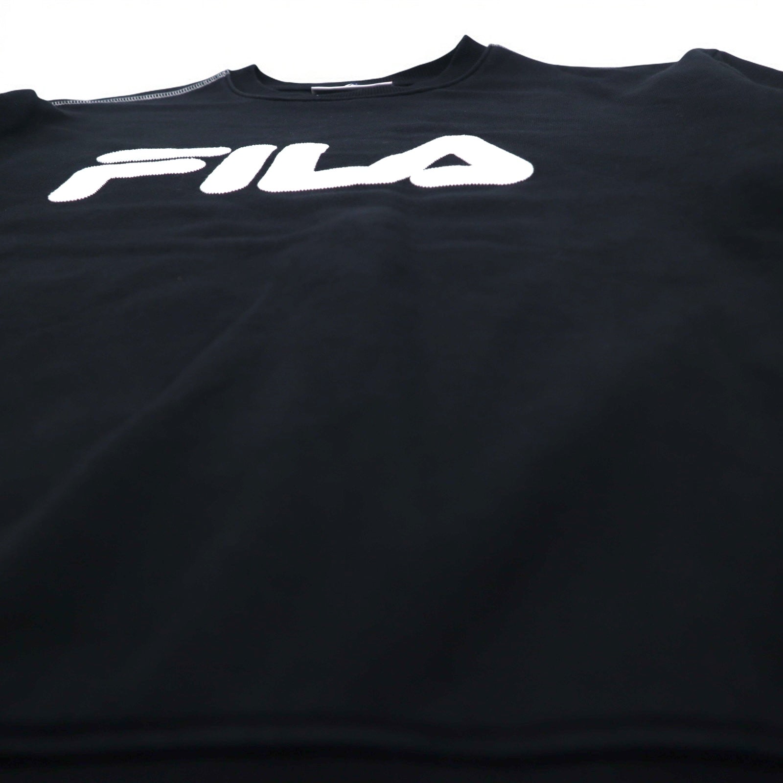 FILA Felpa girocollo XL Nera Cotone Stampa logo classica