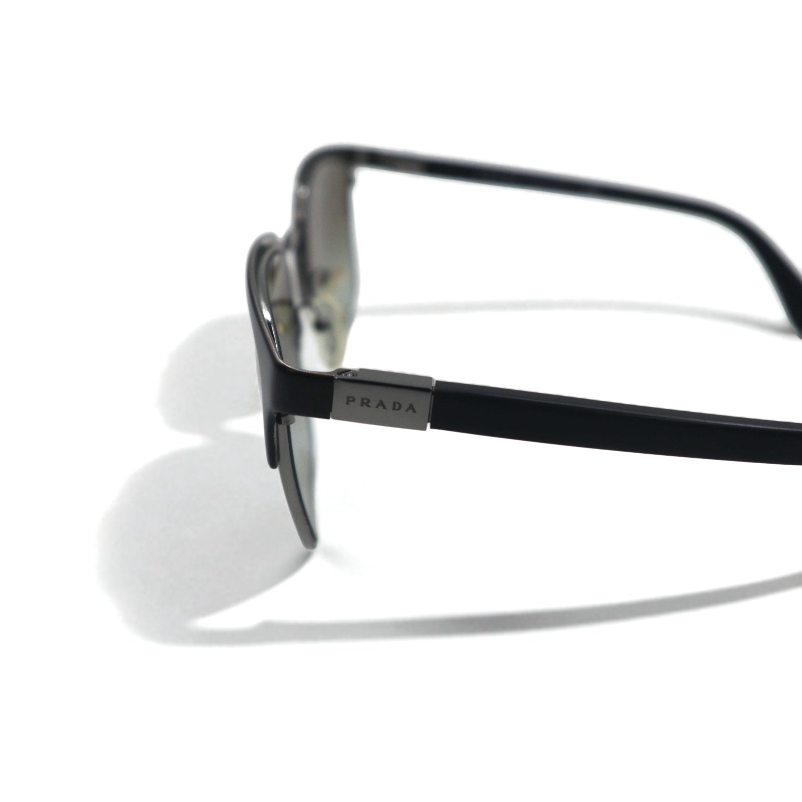 PRADA Occhiali da Sole Wellington Semirimless Nero Canna di Fucile SPR61S 55◻︎21 Made in Italy