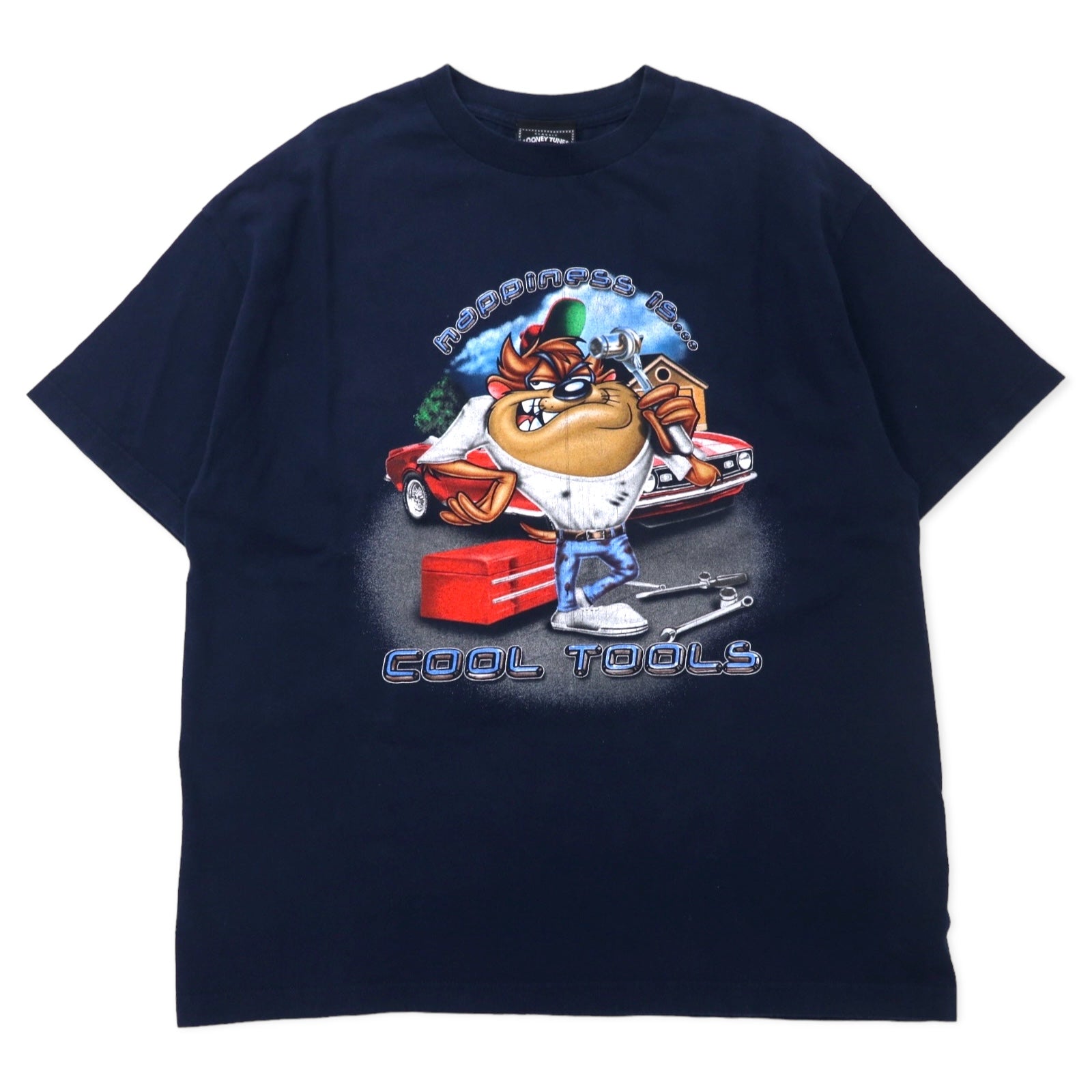LOONEY TUNES COLLECTION T-shirt con stampa di personaggi XL Blu navy Cotone diavolo della Tasmania COOL TOOLS Fatto in Messico
