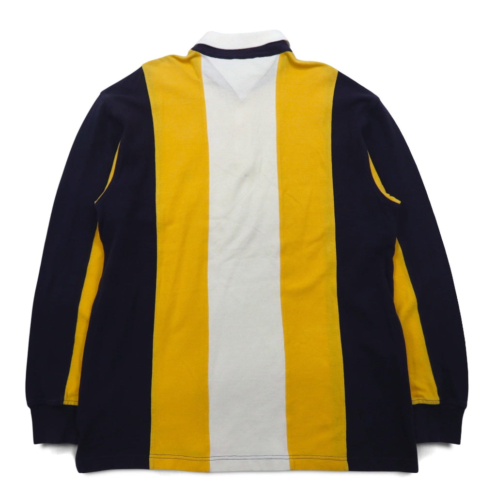 TOMMY HILFIGER Polo rugby taglia L, giallo navy a righe, cotone