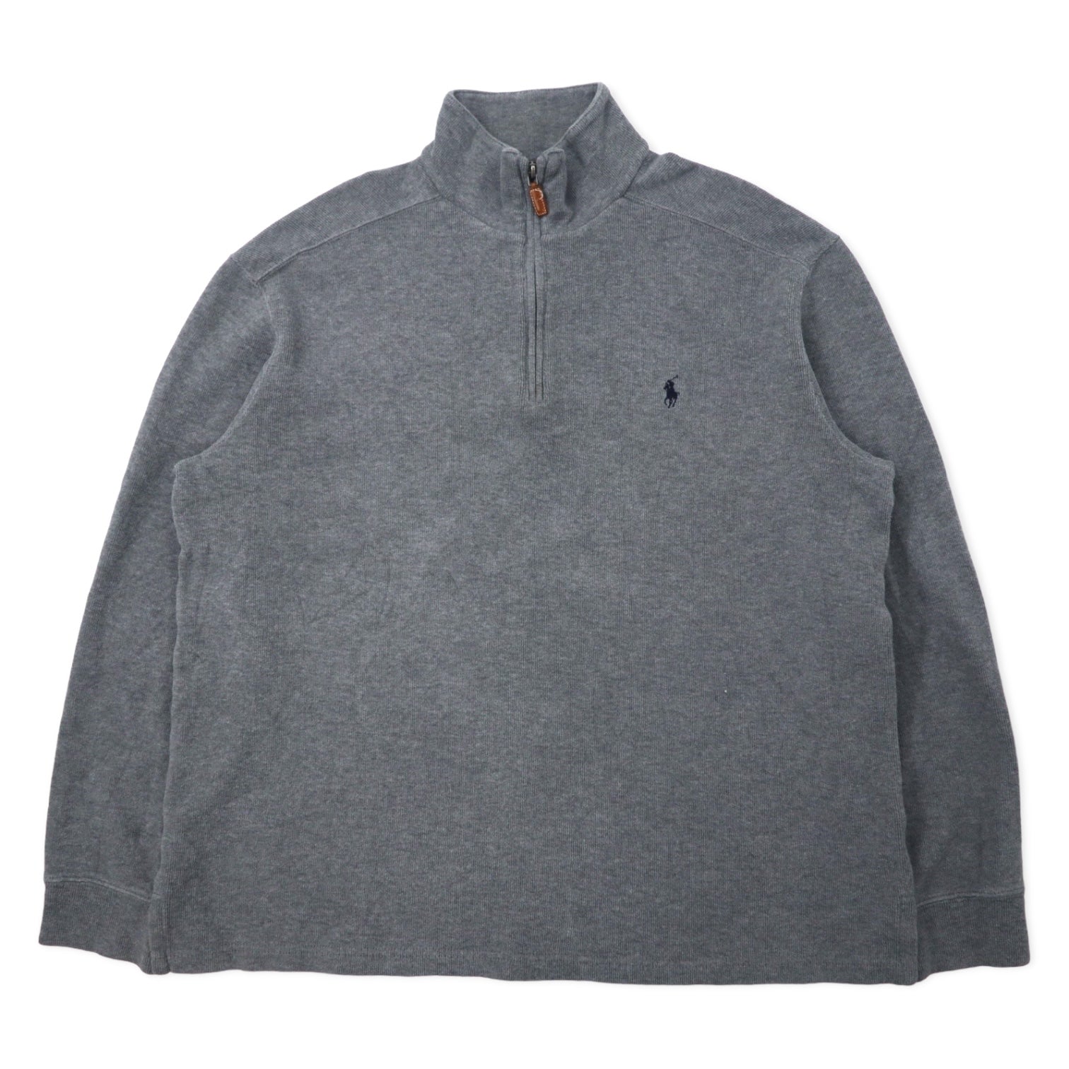 Polo by Ralph Lauren Felpa con mezza zip L grigio cotone con ricamo piccolo pony