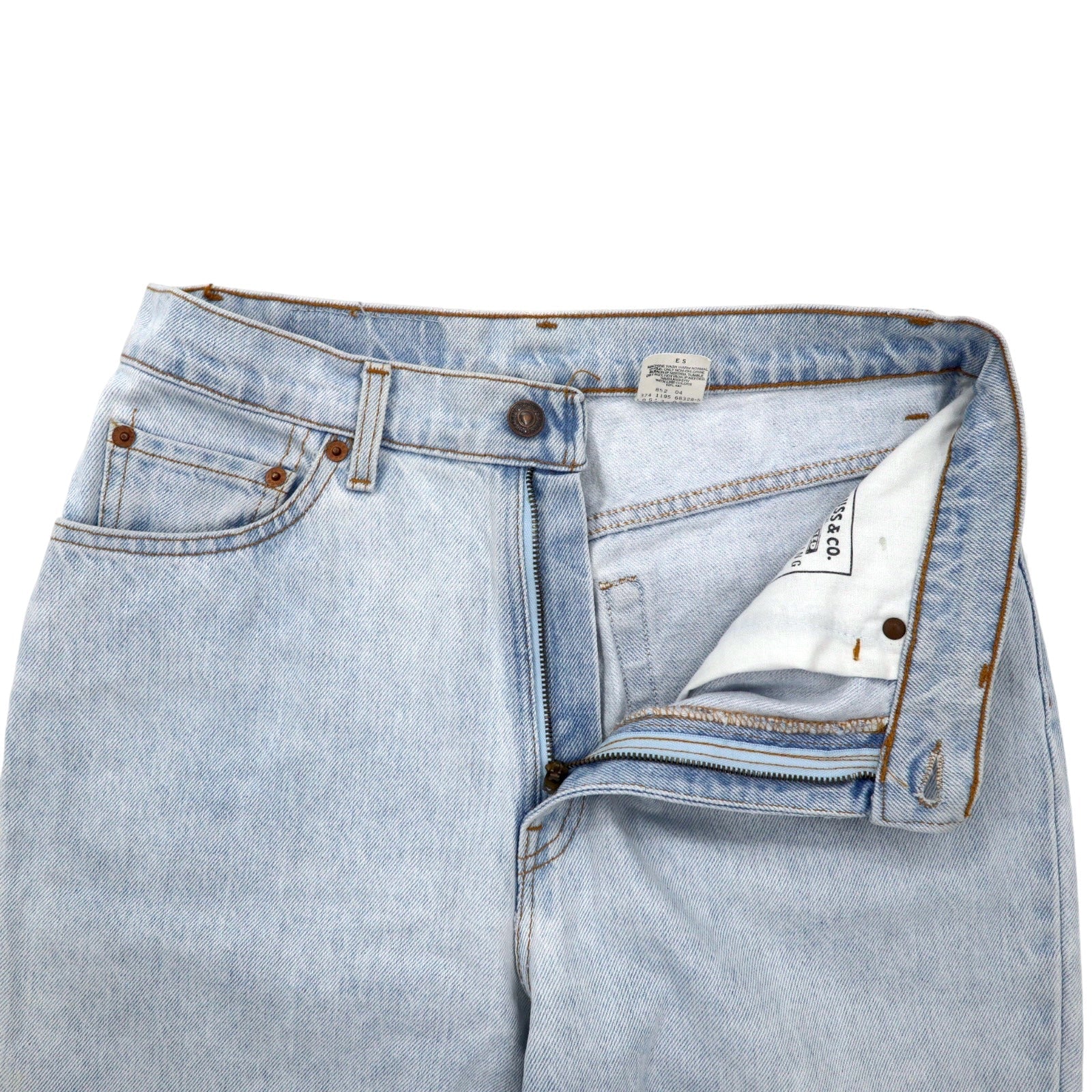 Levi's USA 90s 512 Slim Fit Tapered Jeans L Blu Ice Wash Cotone Cerniera 10512-0233