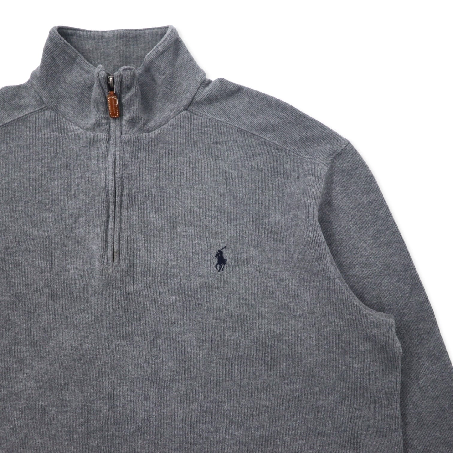 Polo by Ralph Lauren Felpa con mezza zip L grigio cotone con ricamo piccolo pony