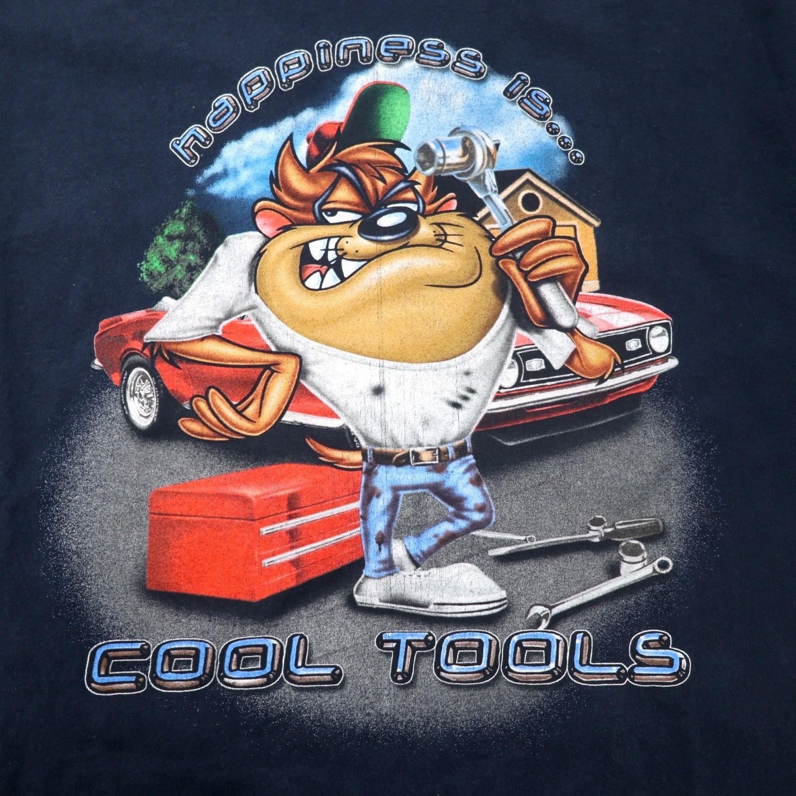 LOONEY TUNES COLLECTION T-shirt con stampa di personaggi XL Blu navy Cotone diavolo della Tasmania COOL TOOLS Fatto in Messico