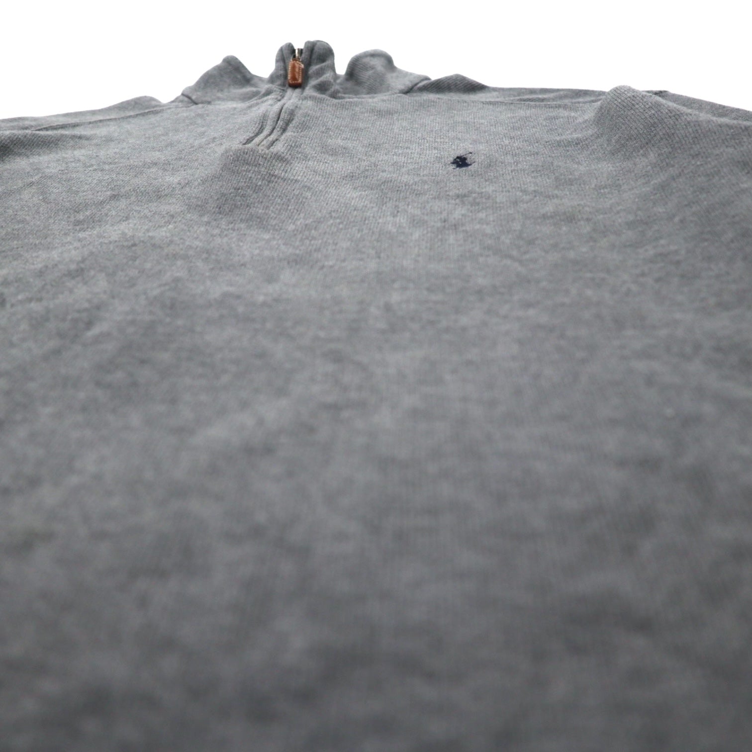 Polo by Ralph Lauren Felpa con mezza zip L grigio cotone con ricamo piccolo pony