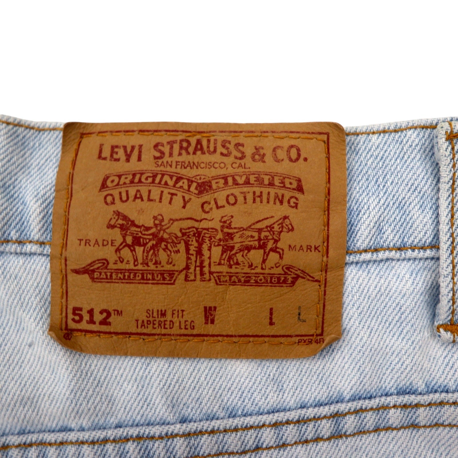 Levi's USA 90s 512 Slim Fit Tapered Jeans L Blu Ice Wash Cotone Cerniera 10512-0233