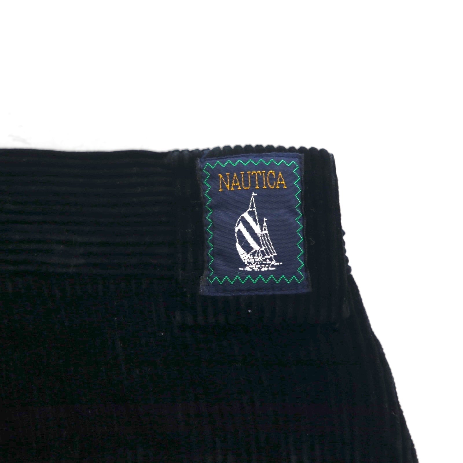 NAUTICA 90年代 2タック ワイド コーデュロイ チノパンツ L ブラック コットン 太畝