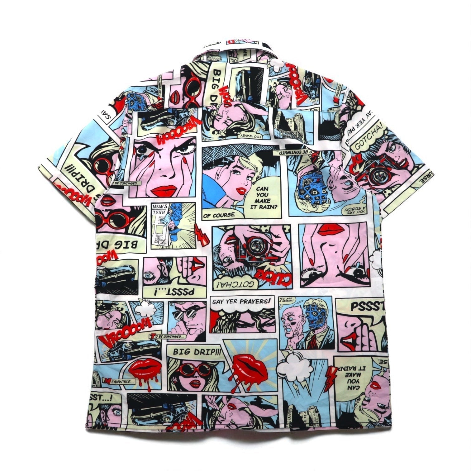OH SNAP BY DRILL CLOTHING Co. T-shirt a maniche corte L multicolore all-over pop art elasticizzato stile fumetto americano