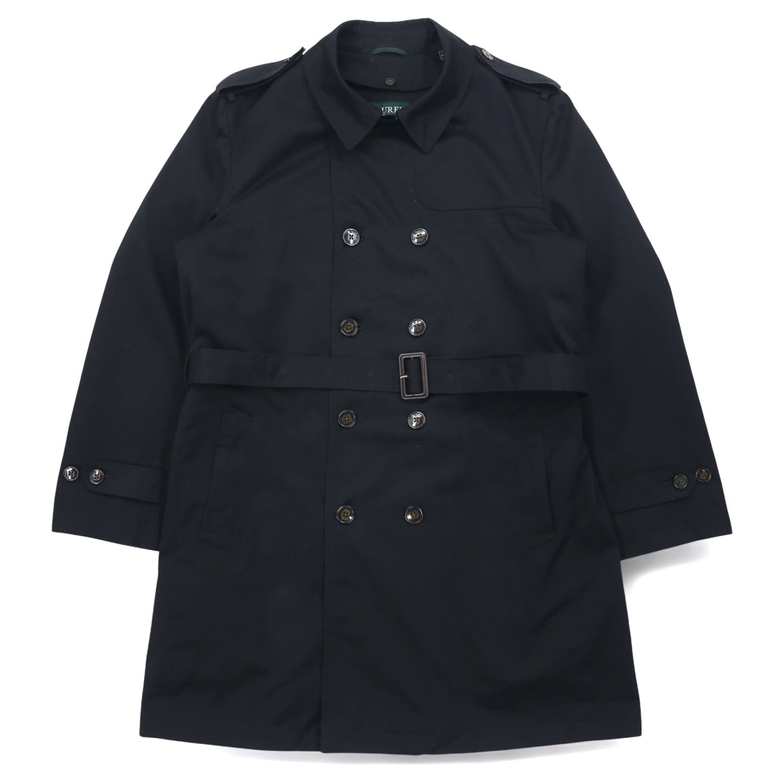 LAUREN RALPH LAUREN Trench XL Nero Fodera trapuntata removibile Con cintura Idrorepellente