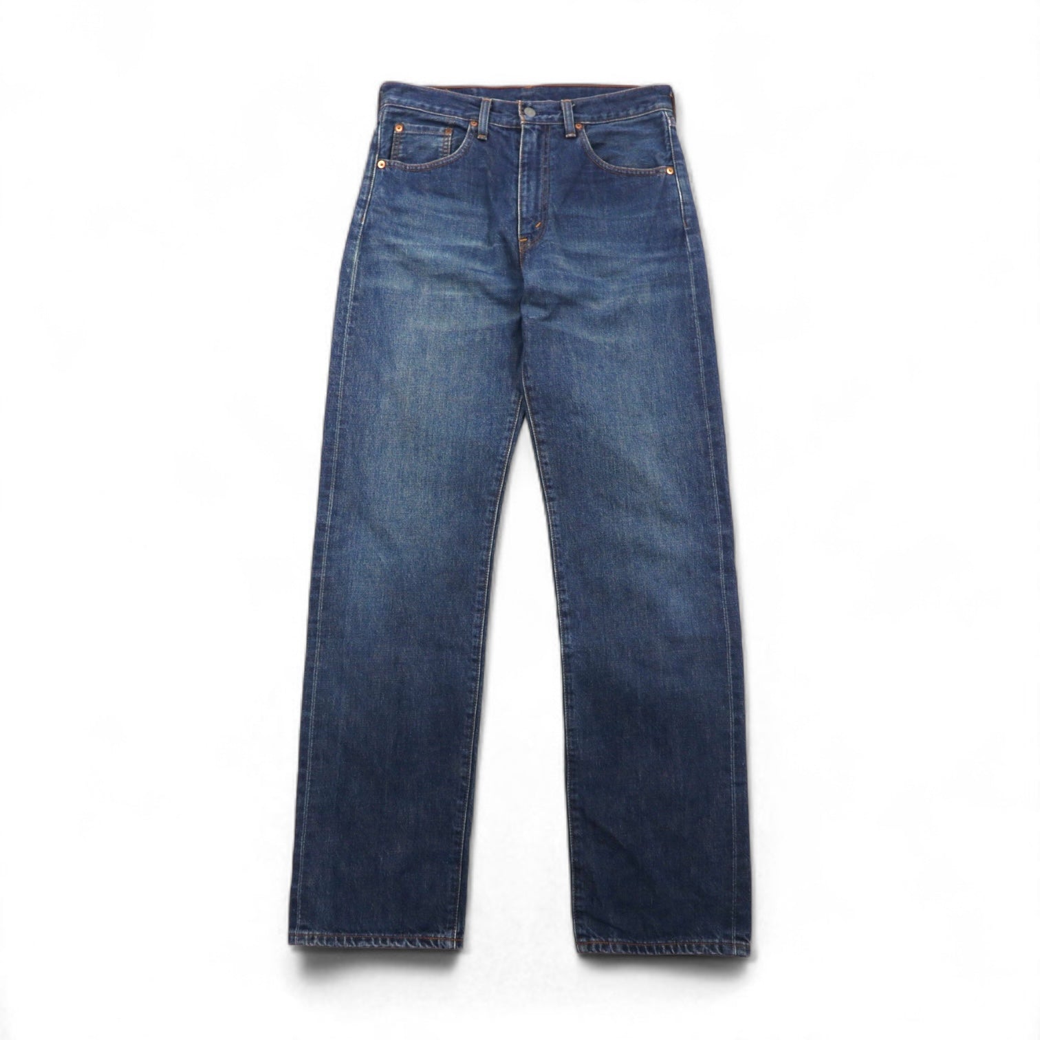 Levi's anni '90, Made in Japan, riedizione 502-XX, Big E, cimosa rossa, denim, taglia M, colore indaco, cerniera TALON, "v" uniforme, USED LOOK