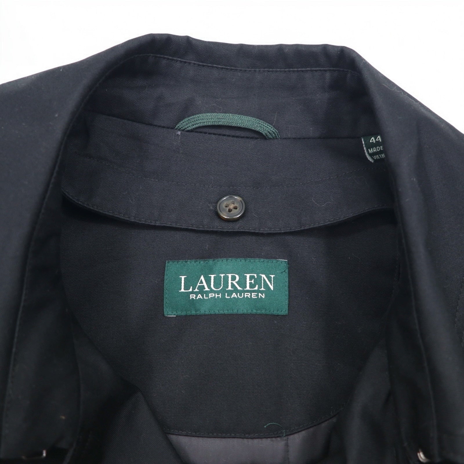 LAUREN RALPH LAUREN Trench XL Nero Fodera trapuntata removibile Con cintura Idrorepellente