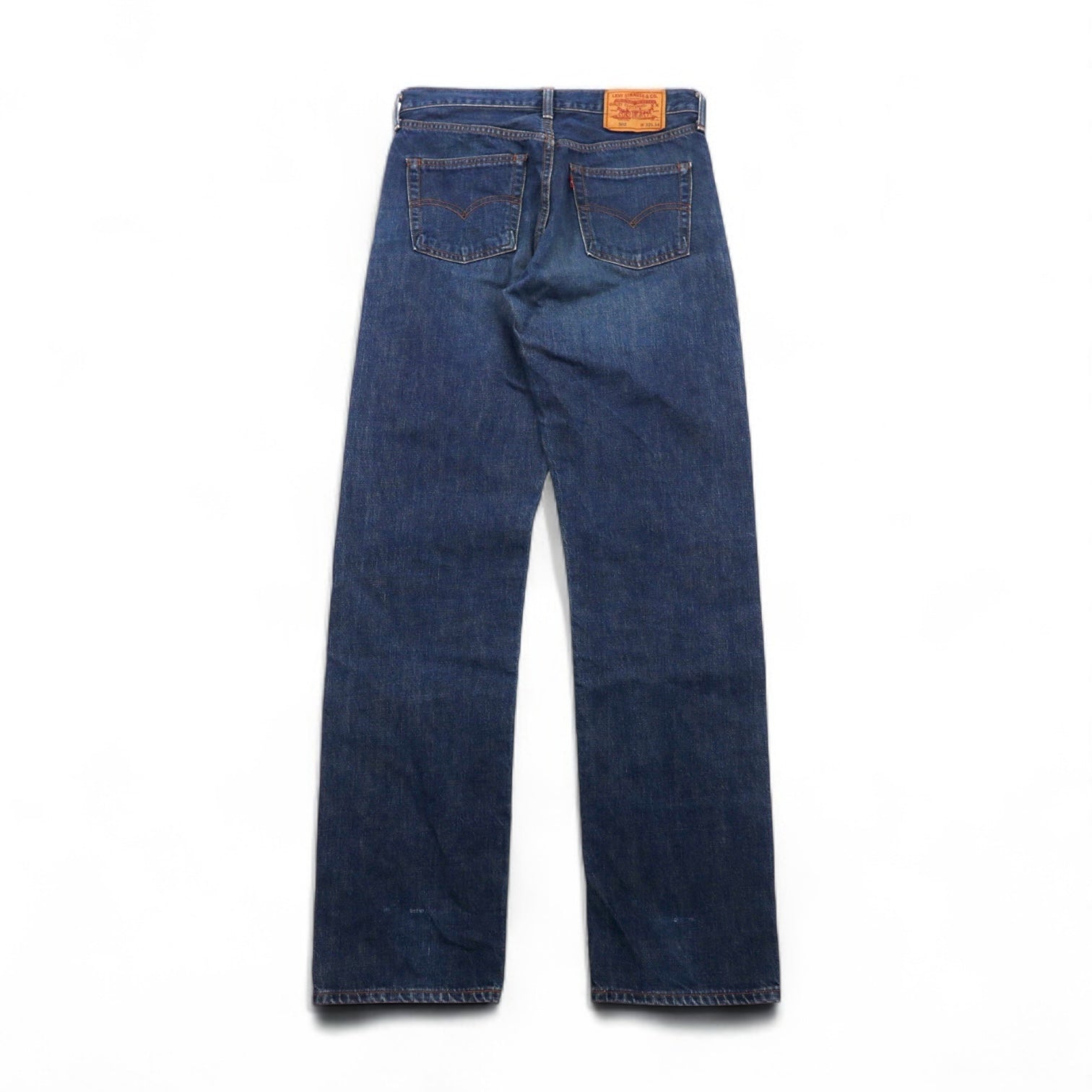 Levi's anni '90, Made in Japan, riedizione 502-XX, Big E, cimosa rossa, denim, taglia M, colore indaco, cerniera TALON, "v" uniforme, USED LOOK