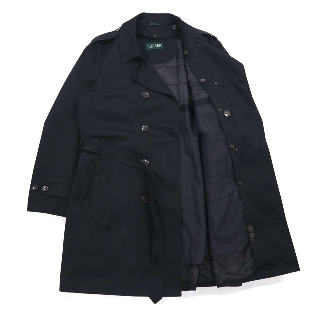 LAUREN RALPH LAUREN トレンチコート XL ブラック キルティングライナー着脱式 ベルト付き Water Repellent 撥水