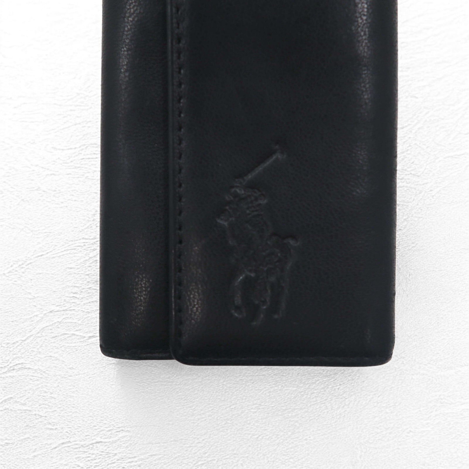 POLO RALPH LAUREN Portachiavi a 5 ganci in pelle nera Big Pony