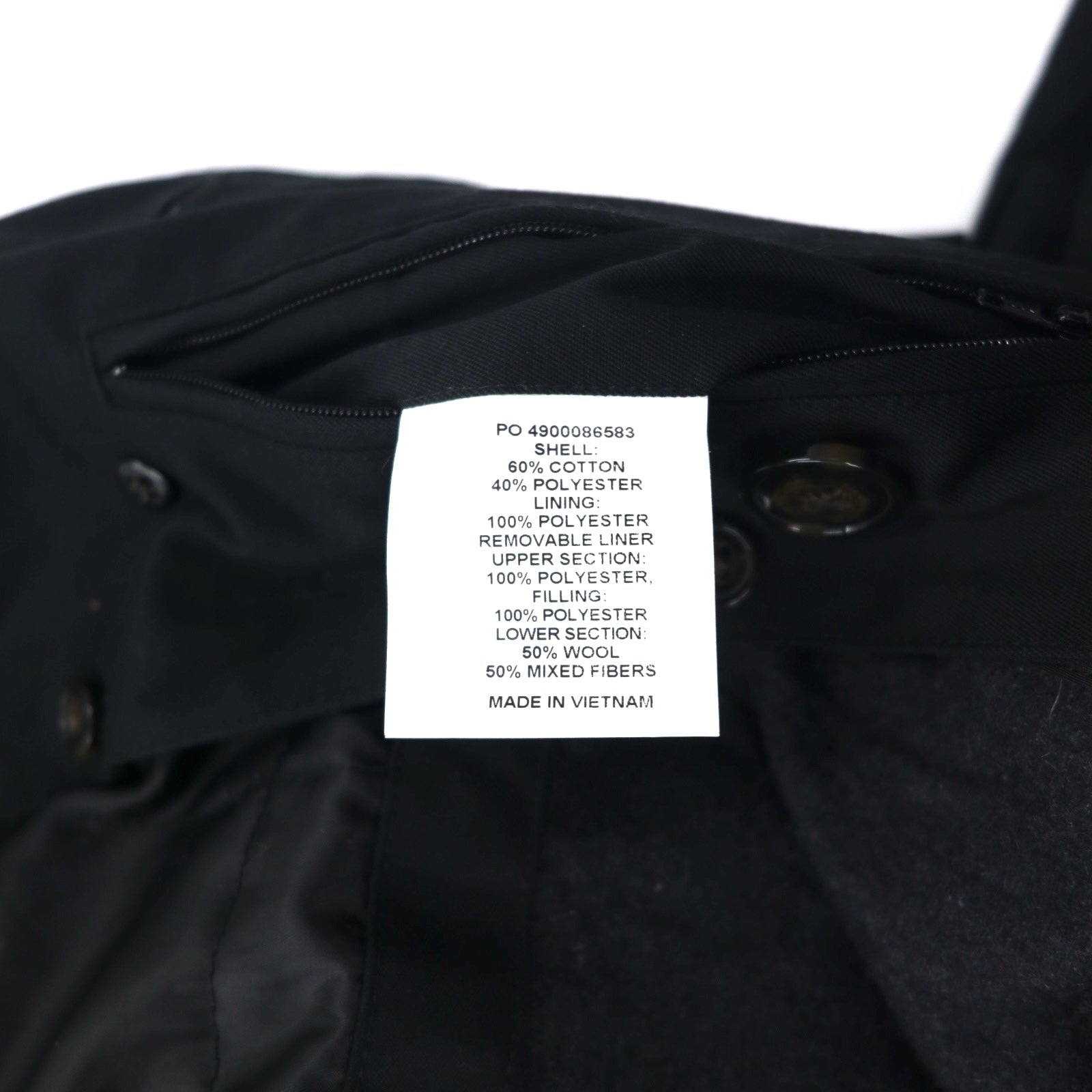 LAUREN RALPH LAUREN Trench XL Nero Fodera trapuntata removibile Con cintura Idrorepellente