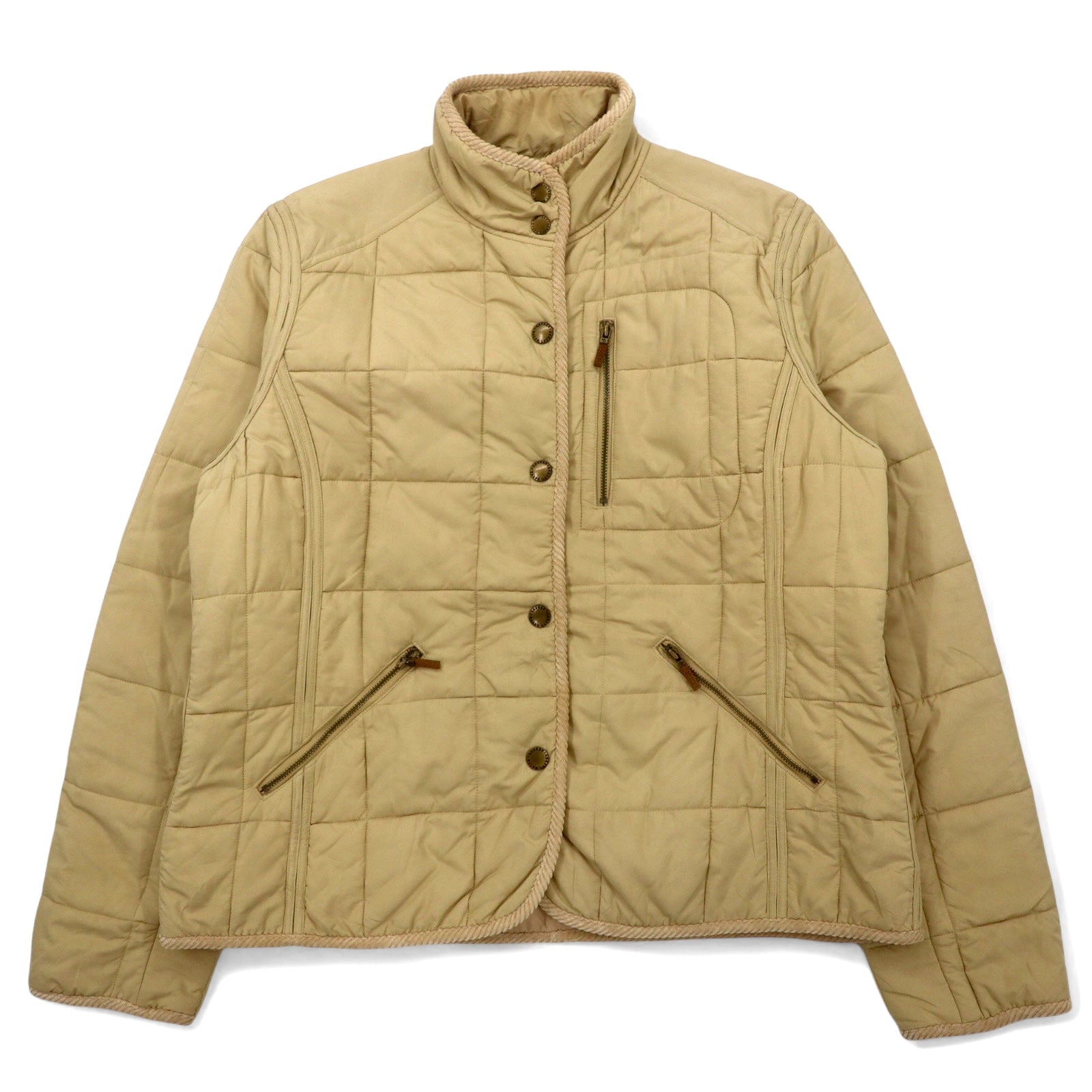 LAUREN RALPH LAUREN Giacca trapuntata anni '90 XL Beige Poliestere