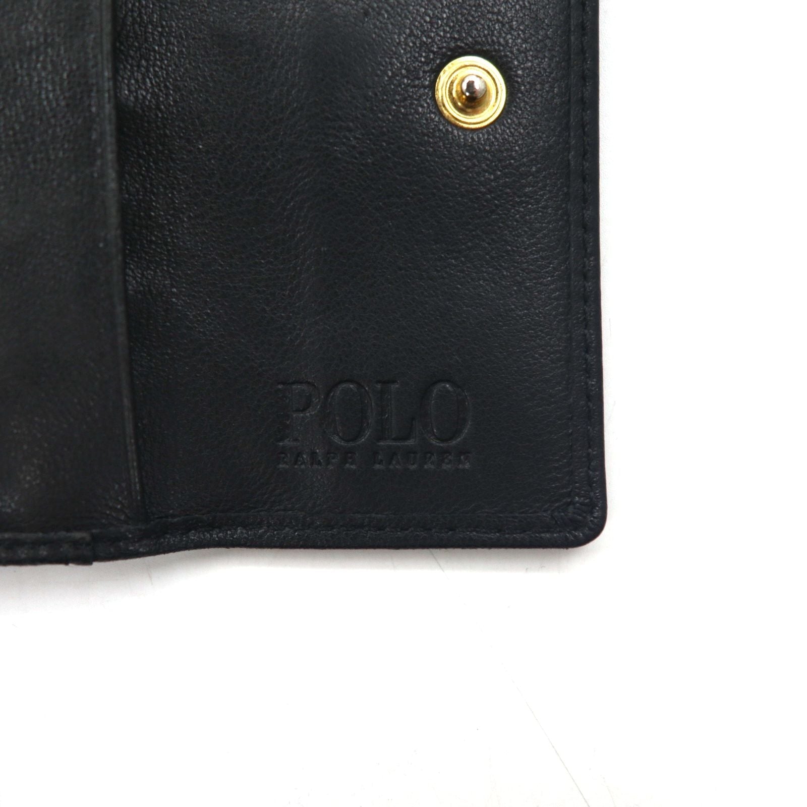 POLO RALPH LAUREN Portachiavi a 5 ganci in pelle nera Big Pony