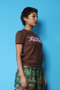T-SHIRT TRIPLO 036 DA DONNA (MARRONE)