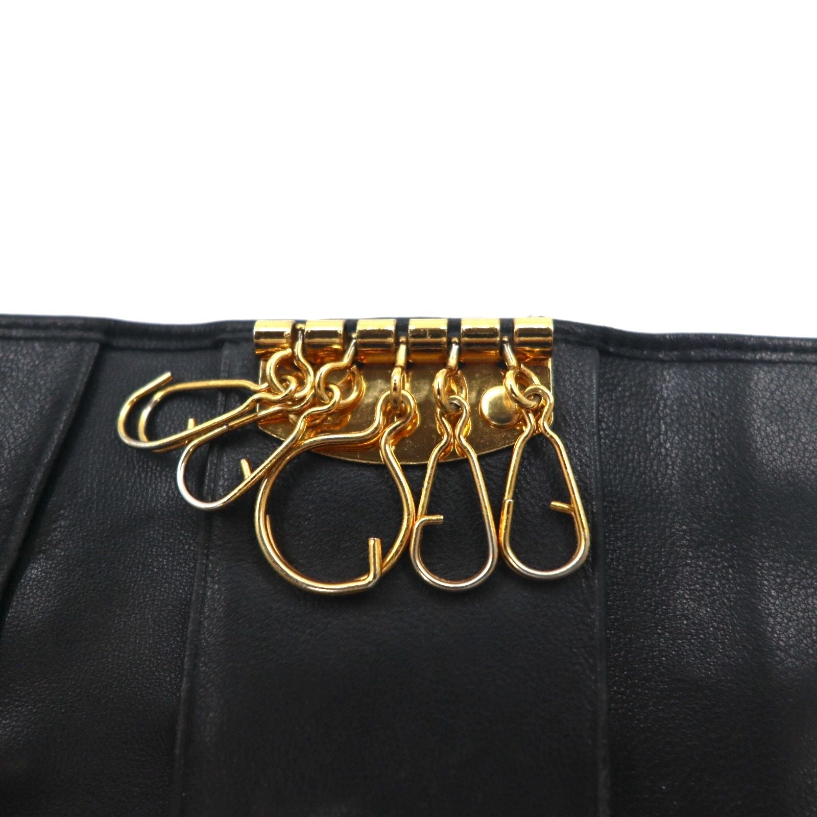 POLO RALPH LAUREN Portachiavi a 5 ganci in pelle nera Big Pony