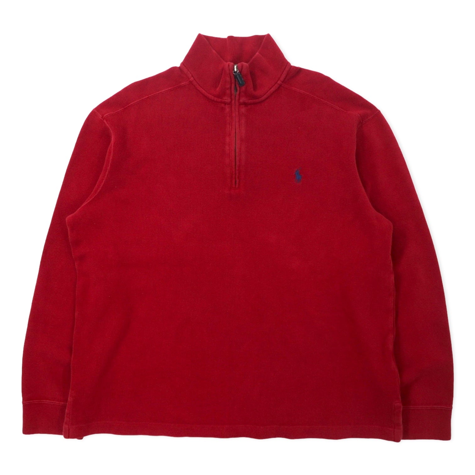 Polo by Ralph Lauren Felpa con mezza zip L rossa cotone ricamo pony piccolo